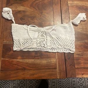 White crochet bandeau top